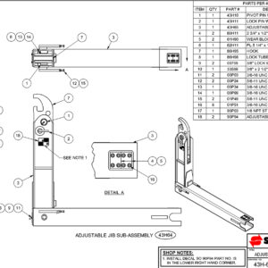SL-412 Adjustable Jib Sub-Assembly Diagram