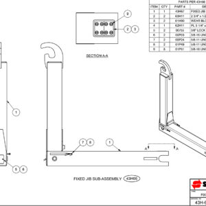SL-412 Fixed Jib Sub-Assembly Diagram