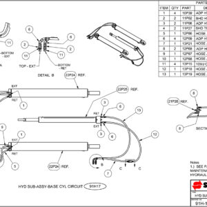 SL-412 Hydraulic Sub-Assembly Base Cylinder Circuit Diagram