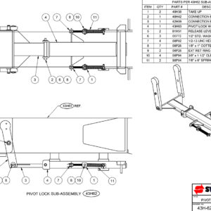 SL-412 Pivot Lock Sub-Assembly Diagram
