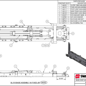 SL-518 Base Hoist Assembly (With Fixed Jib) Diagram