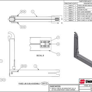 SL-518 Fixed Jib Sub-Assembly Diagram