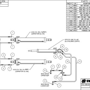 SL-518 Hydraulic Sub-Assembly Base Cylinder Circuit Diagram