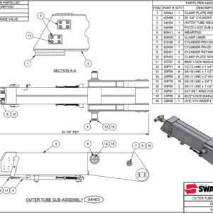 SL-518 Outer Tube Sub-Assembly Diagram