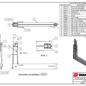 SL-520 Adjustable Jib Sub-Assembly Diagram