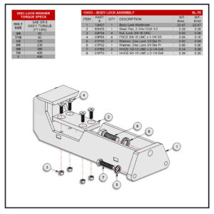 Swaploader SL-75 Body Lock Assembly Diagram