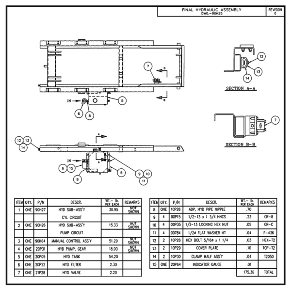 Swaploader SL-95 Final Hydraulic Assembly Diagram
