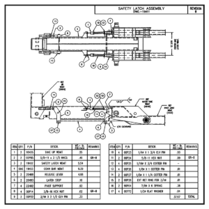 Swaploader SL-95 Safety Latch Assembly Diagram