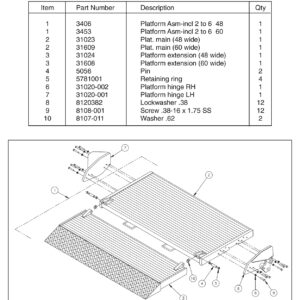 SL15 EST/SL20 EST Platform Assembly Diagram