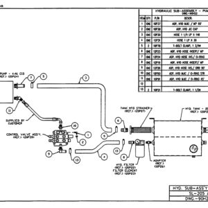 SL-205 Hydraulic Sub-Assembly (Pump Circuit) Diagram
