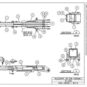 SL-225 Telescopic Jib Sub-Assembly Diagram