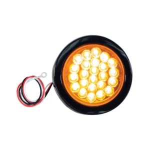 Buyers SL40AR - 4'' Amber Round Recessed Strobe Light with 24 LEDs Kit (PL-2 Connection - Includes Grommet and Plug)