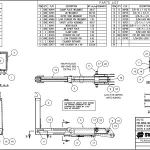 SL-545 Telescopic Jib Sub-Assembly (Revision B) Diagram