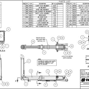 SL-545 Telescopic Jib Sub-Assembly (Revision D) Diagram