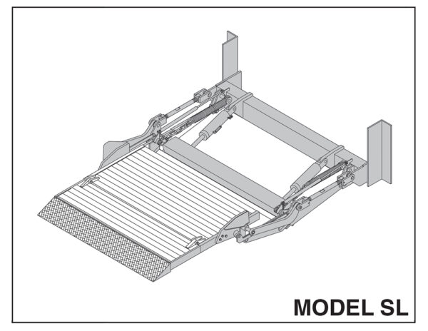 Thieman SL - 15 Series Aluminum Platform Sideloader Tailgate With 10" Rub Rail Clearance (60 x 36 + 8)