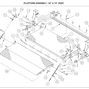 TDR 44/55/66 Deep Platform Assembly (62-74 Inches) Diagram