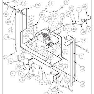 TDR 44/55/66 Pump And Cylinder Assembly (Power Down) Diagram