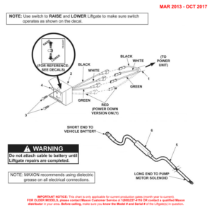 Maxon TE-20 (Mar 2013 - Oct 2017) Control Switch And Power Cable Diagram