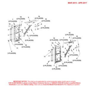 Maxon TE-25 (Mar 2013 - Apr 2017) Galvanized Painted Bolt-On Dual Step Assembly Diagram