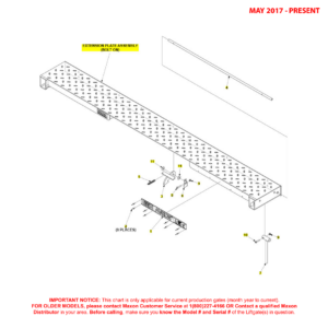 Maxon TE-25 And TE-30 (May 2017 - Present) Bolt-On Extension Plate Assembly Diagram