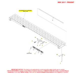 Maxon TE-25 And TE-30 (May 2017 - Present) Weld-On Extension Plate Assembly Diagram