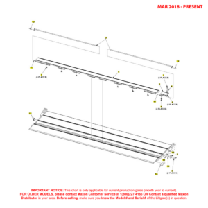 Maxon TE-33 (Mar 2018 - Present) Flipover With Single Cart Stop For Aluminum Platform Diagram