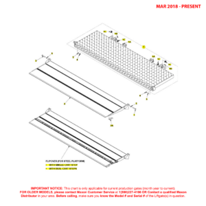 Maxon TE-33 (Mar 2018 - Present) Steel Platform And Aluminum Flipover Walk Ramp Assembly Diagram
