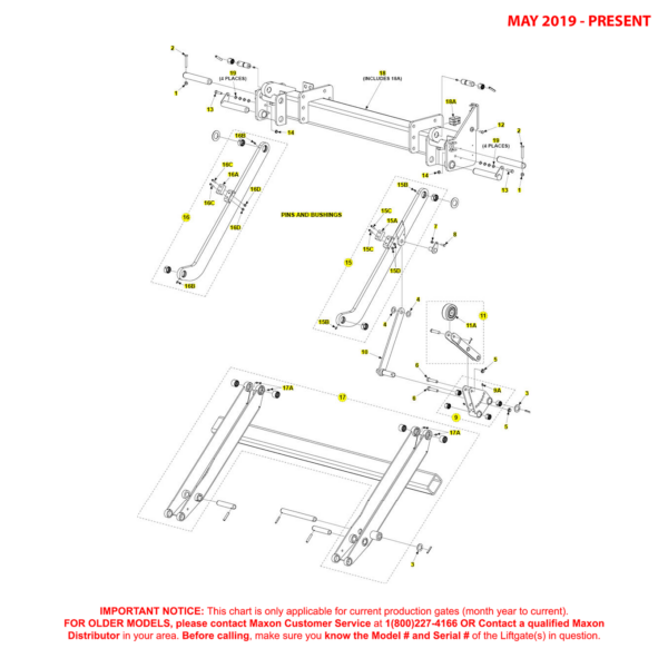 Maxon TE-33 (May 2019 - Present) Bolt-On Main Assembly Diagram