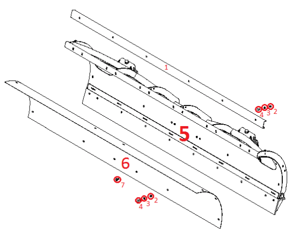 Trip-Edge RT3 8' Stainless Super Duty Straight Blade Diagram