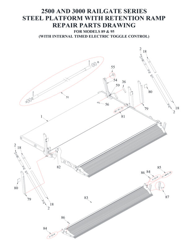 Tommy Gate Railgate Series Bi-Fold Diagram (2 OF 2) [Flatbed / Stake / Van]