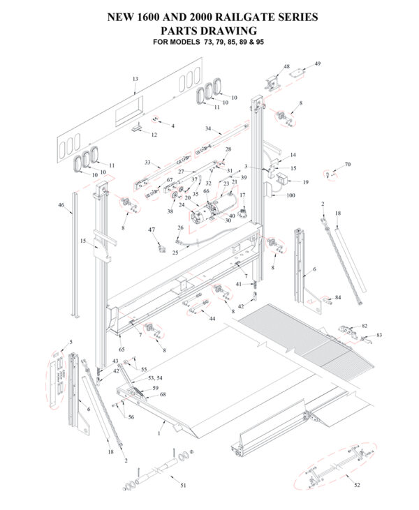 Tommy Gate Standard Railgate Series Diagram (1 OF 3) [Flatbed / Stake / Van]