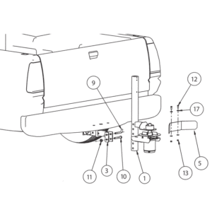 SaltDogg TGSUVPROA Spinner Shield & Receiver Mount Diagram