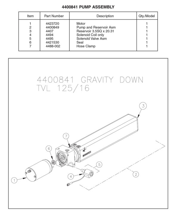 Thieman 4400841 Pump Assembly Diagram