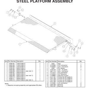 TVLR125/16 And TVLR125A/16A Steel Platform Assembly Diagram