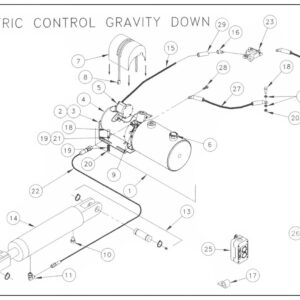 TWL125/16/20 Electric Control/Gravity Down Pump Assembly Diagram