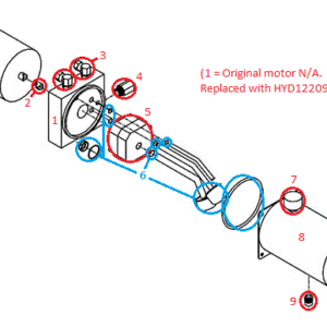UTV Blade - Straight Blade Motor Kit (180086 & Down) Diagram