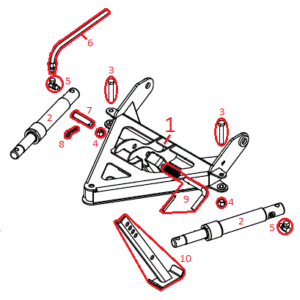 UTV Blade - Straight Blade Pushframe Assembly Diagram