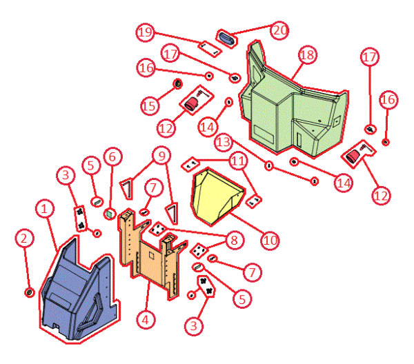 BOSS VBX8000/VBX9000 Upper Spinner Diagram