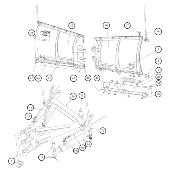Buyers SnowDogg VUT65 Moldboard Diagram