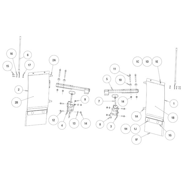 Buyers SnowDogg Discontinued Model VXF95 Wing Kit Diagram