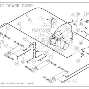 WT 20/30/40 Pump Assembly (Power Down/Power Close) Diagram