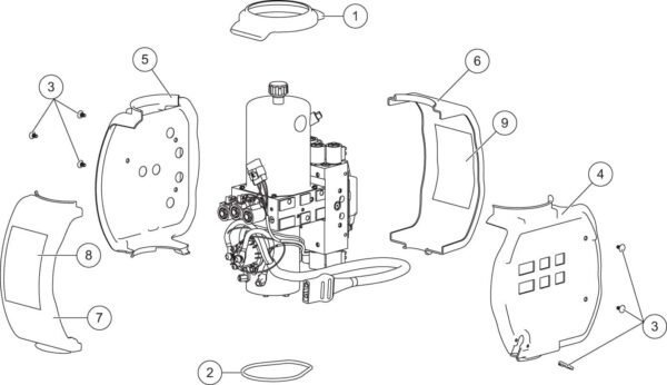 XV2 Hydraulic Unit Cover Assembly Diagram