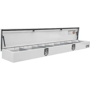 Buyers Products 1702836 – 20×96 Gloss White Steel Top Mount Service Body Truck Tool Box