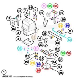 BOSS VBX3000 Spinner Assembly Diagram