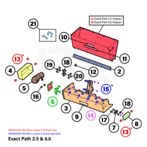 BOSS EXACT PATH 2.5/6.0 Drop Spreader Hopper Assembly Diagram